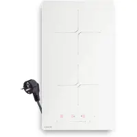 Klarstein PowerGlide inductiekookplaat - 2-zone inbouw inductiekookplaat, 3500 W boost, touchslider, timer, kinderslot, restwarmte-indicator, keramisch glas, 30 cm, wit