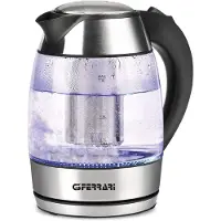 G3ferrari G3 Ferrari BolleBlu, 1,8 liter, 2200 watt, zwart, roestvrij staal, transparant, glas, kunststof, roestvrij staal, waterniveau-indicator, oververwarmingsbeveiliging