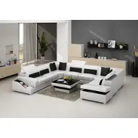 AEA Ledersofa Couch Wohnlandschaft Ecksofa Eck Garnitur Design Modern Sofa G8008