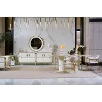 AEA Luxus Esszimmer Set Esstisch + 6x Stühle + Anrichte Essgruppen Sideboard 8 tlg
