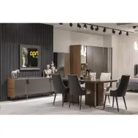 AEA Luxus Esszimmer Set Esstisch 6x Stühle Sideboard Essgruppen Essgarnitur 8 tlg