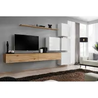 AEA Wohnwand Braun Wohnzimmer Holz Modern Möbel Garnitur Luxus Komplett Wandschrank