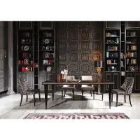 AEA Essecke Esszimmer Essgruppe Luxus Esstisch Stühle Schwarz Holz 7tlg