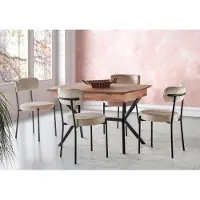 AEA Hochwertig Komplett Esstisch 4х Stühle Luxus Esszimmer Einrichtung Braun Luxus