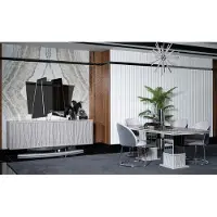 AEA Elegant set voor de eethoek, wit, van hout, met spiegel en bijzetkast
