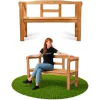 Kadax tuinstoel met rugleuning, hout, parkmodel, 119 cm, geschikt voor terras en tuin, tik