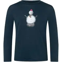 Super.natural - Kid's Snowman L/S - Merinolongsleeve 104, blauw