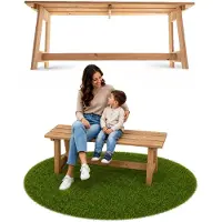 Kadax parkbank van hout zonder rugleuning, 119 cm, massieve terrasbank
