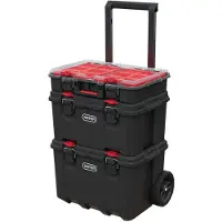 Keter Gereedschapskoffers - - Stack'N'Roll - Set van 3 - 150L - Hars - Zwart/Rood