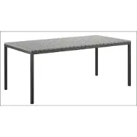 AEA Grijze houten tafel, design metalen frame, exclusieve tuintafel, meubel