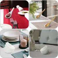 Markenlos Set van 6 keramische lepelhouders voor soeplepels en keukengerei, wit