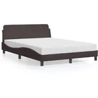 vidaXL Bedframe "Dover" stof donkerbruin 140x190 cm