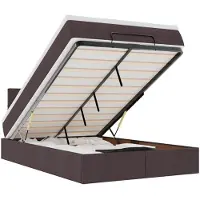 vidaXL Ottoman bed met matras en LED's 120x200 cm stof donkerbruin