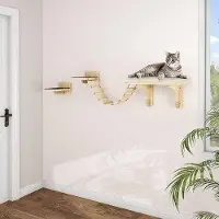 Famanu Katzenbaum, wandmontage - Activiteitencentrum met kattenbed - 4 delen