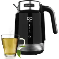 Cecotec ThermoSense 600, 1,7 liter, 2200 watt, zwart, roestvrij staal, verstelbare thermostaat, draadloos