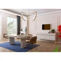 AEA Esszimmer Set Tisch 6x Stühle Sideboard Spiegel 9tlg Gruppe Garnitur