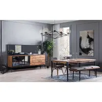 AEA Gruppe Essecke Esszimmer Essgruppe Esszimmermöbel Set 8tlg Holz Braun