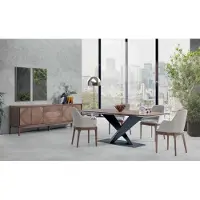 AEA Luxus Set Für Esszimmer 5tlg Tisch 4x Stuhle mit Anrichte Tische Holz