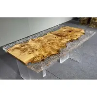 AEA Eleganter Esstisch Moderner Epoxidtisch Esszimmer Eisstruktur Tisch