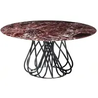 AEA Donkerrode eettafel, design eettafel, eetkamer, metalen frame