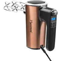 Bestron Handmixer AHMD100CO - 6 snelheden incl. Turbo - 400W - Mixer met gardes kneedhaken - Koper - 5 jaar garantie