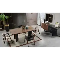 AEA Exclusieve keuken set: Stijlvolle houten eettafel met vier moderne stoelen