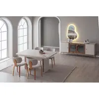 AEA Esszimmer Set Tisch Stühle Konsole mit Spiegel im modernen Stil