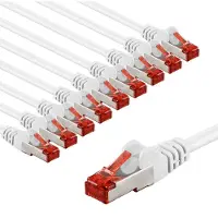 Goobay 65989 CAT6 netwerkkabel, set van 10 stuks / patchkabel, afgeschermd (S/FTP/CU), Ethernet