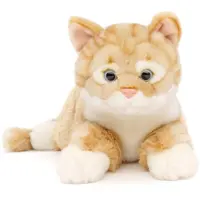Uni Toys Uni-Toys - Kat met gestreepte vacht (rood-bruin), liggend - 38 cm (lengte) - Pluche katje - Pluchen knuffeldiertje