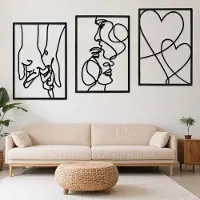 OEM Minimalistische wanddecoraties van metaal - Moderne wandkunst voor slaapkamer, woonkamer en keuken (handgemaakt)