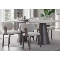 AEA Modernes Weißes Esszimmer-Set – Holz-Esstisch und Stühle für Ihre Küche