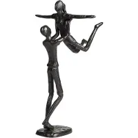 OEM Ideeën voor de woonkamer: Decoratieve ijzeren sculptuur van een dansende man met een dansende partner. Tafelsculptuur voor de woonkamer. Accessoire voor de kachel