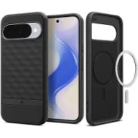 Spigen Parallax MagFit Hoesje Geschikt voor Google Pixel 10 / 10 Pro - Back Cover Compatibel met MagSafe / Qi2 - Zwart