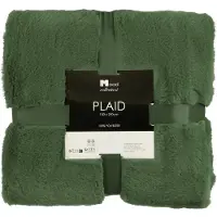 Mica Decorations Bronte Fleece Deken - L200 x B150 cm - Donkergroen