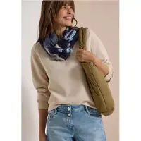 Cecil Dames Loop-sjaal met patchwork-print - Blauw - One size