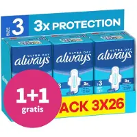 Always 1+1 gratis: Maandverband Extra Lang Ultra Maat 3 78 stuks