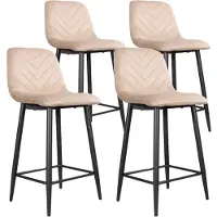 DS4U - Gaby barkruk 65 cm - Set van 4 - Champagne - Velvet
