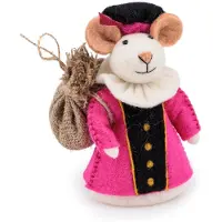 Sjaal met Verhaal Sinterklaas Decoratie Sint Pietermuis Fuchsia 11 X 13 X 17 Cm