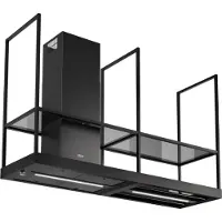 Franke Mythos T-Shelf eiland afzuigkap mat zwart 180cm met legplanken 3250678073
