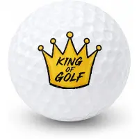 Wilson Golfballen King of Golf Goud - Golfer Golf Cadeau - 2 stuks - - Bedrukte Golfballen