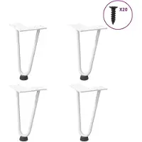 vidaXL Haarnadelpoten voor Salontafel 4 st 20 cm massief staal wit