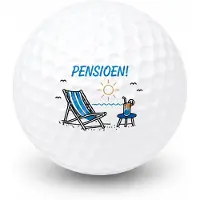 Wilson Golfballen Pensioen Cadeau - Afscheid Golf Cadeau - 3 stuks - Golfbal met Opdruk