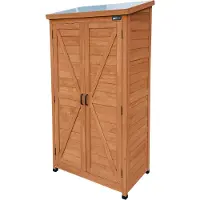 Axi Hugo Opbergkast voor in de tuin van hout in Koffiebruin | Tuinkast met 3 vaste planken | 85 x 52 x 174 cm