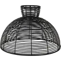 Star Trading Runde Lampenkap Zwart 320 Mm - Lampenkappen Synthetisch Rotan Black - 092-20