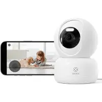 WOOX bewakingscamera voor binnen, 2K, 360°, Wi-Fi, binnencamera voor huisdieren met kleurenweergave in het donker
