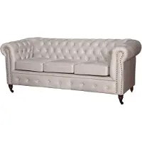 AEA Chesterfield Dreisitzer Couch Sofa Polster + Hocker Sofas Couchen 2tlg. Set