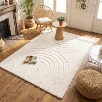FRAAI Zacht hoogpolig vloerkleed - Carvy Arches Crème - 80x150cm