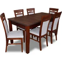 AEA Klassische Designer Esszimmer Garnitur Holz Tisch + 6 Stühle Stuhl Garnitur