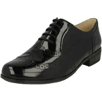 Clarks Shoes Hamble Eiken Zwarte Lak Schoenen
