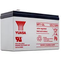 Yuasa NP7-12L VRLA AGM Loodaccu (12 V 7 Ah, F2 terminal)